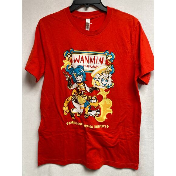 Anime Xiangling Wanmin Restaurant emergency ration delivery‎ red T-shirt medium - Picture 1 of 5